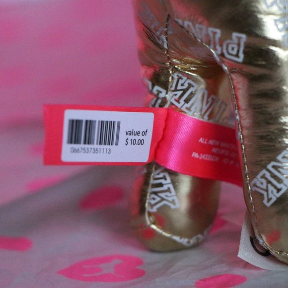 Victoria's Secret PINK Fashion Show 2014 London Gold Mini Dog Toy Collectible - Picture 5 of 5